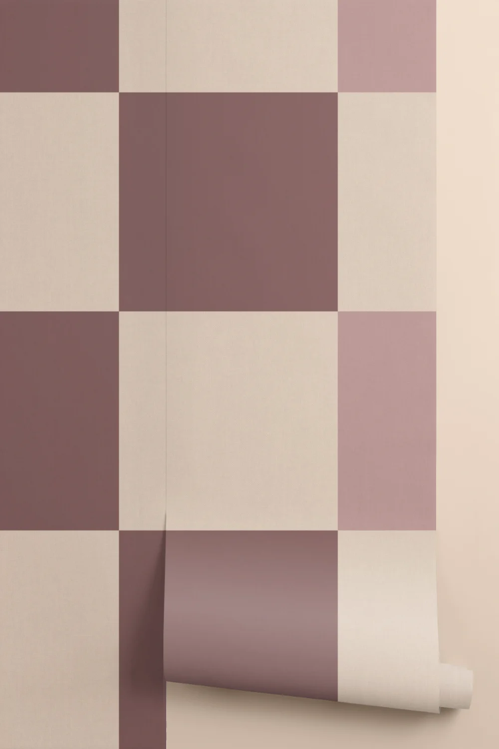 Pink Checkerboard Pattern Retro Wall Mural for Fun Vibes