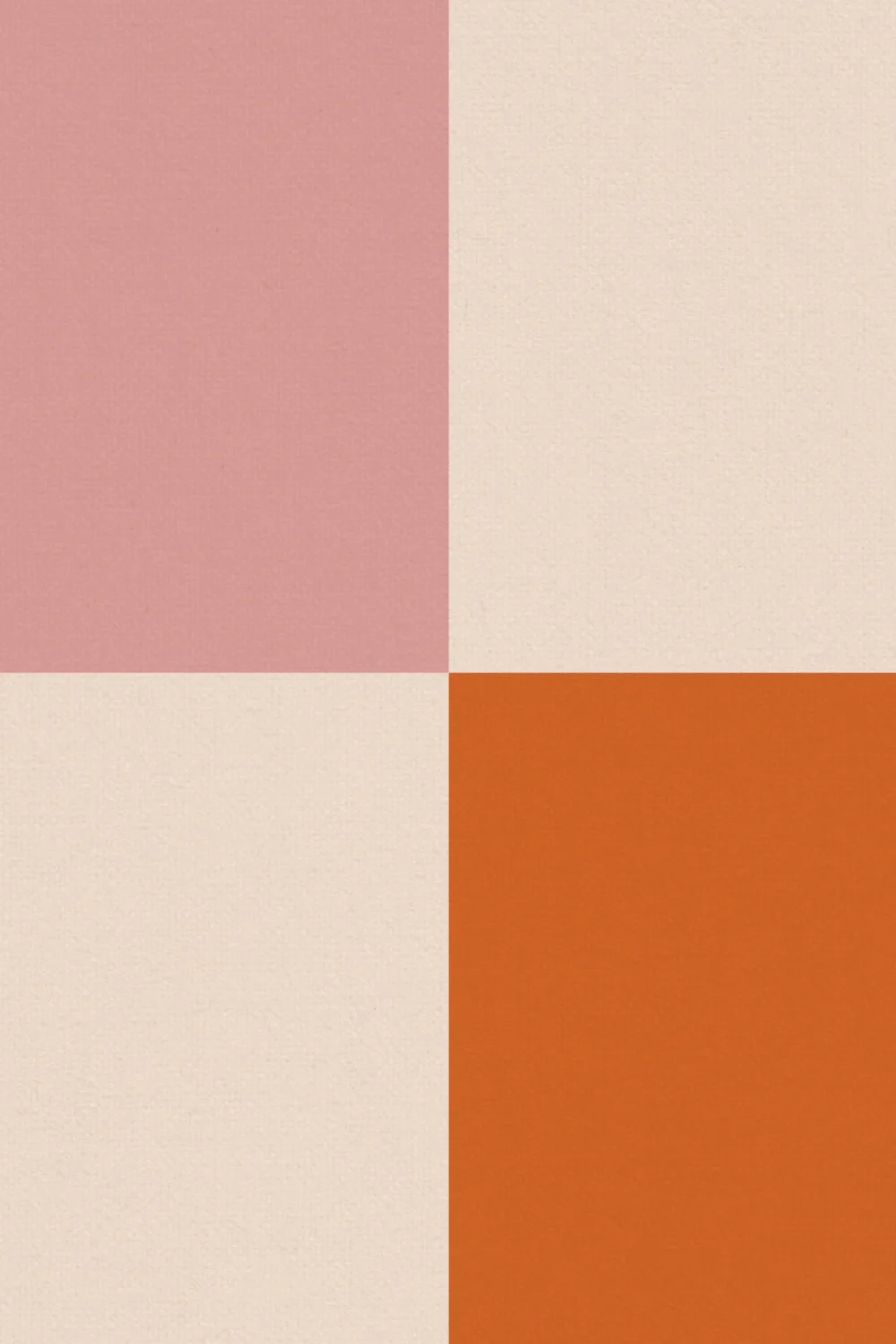 Mural retro aos quadrados em rosa e laranja