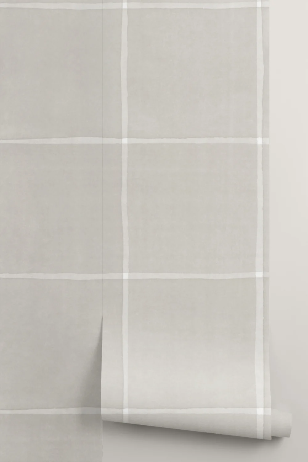 Neutrale geruite minimalistische muurschildering om je ruimte te versterken