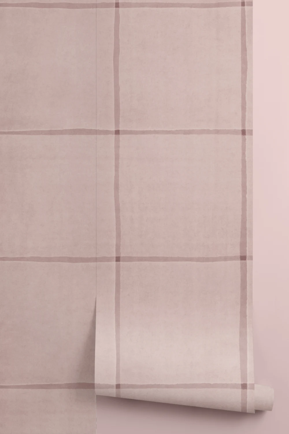 Pehmeän vaaleanpunainen minimalistinen ruutukuviollinen kuvatapetti