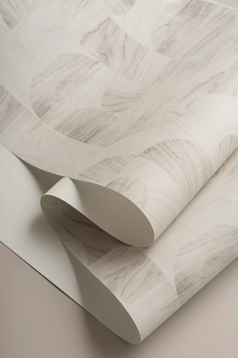 Beige Modern Geometric Wood Grain Shapes Wallpaper
