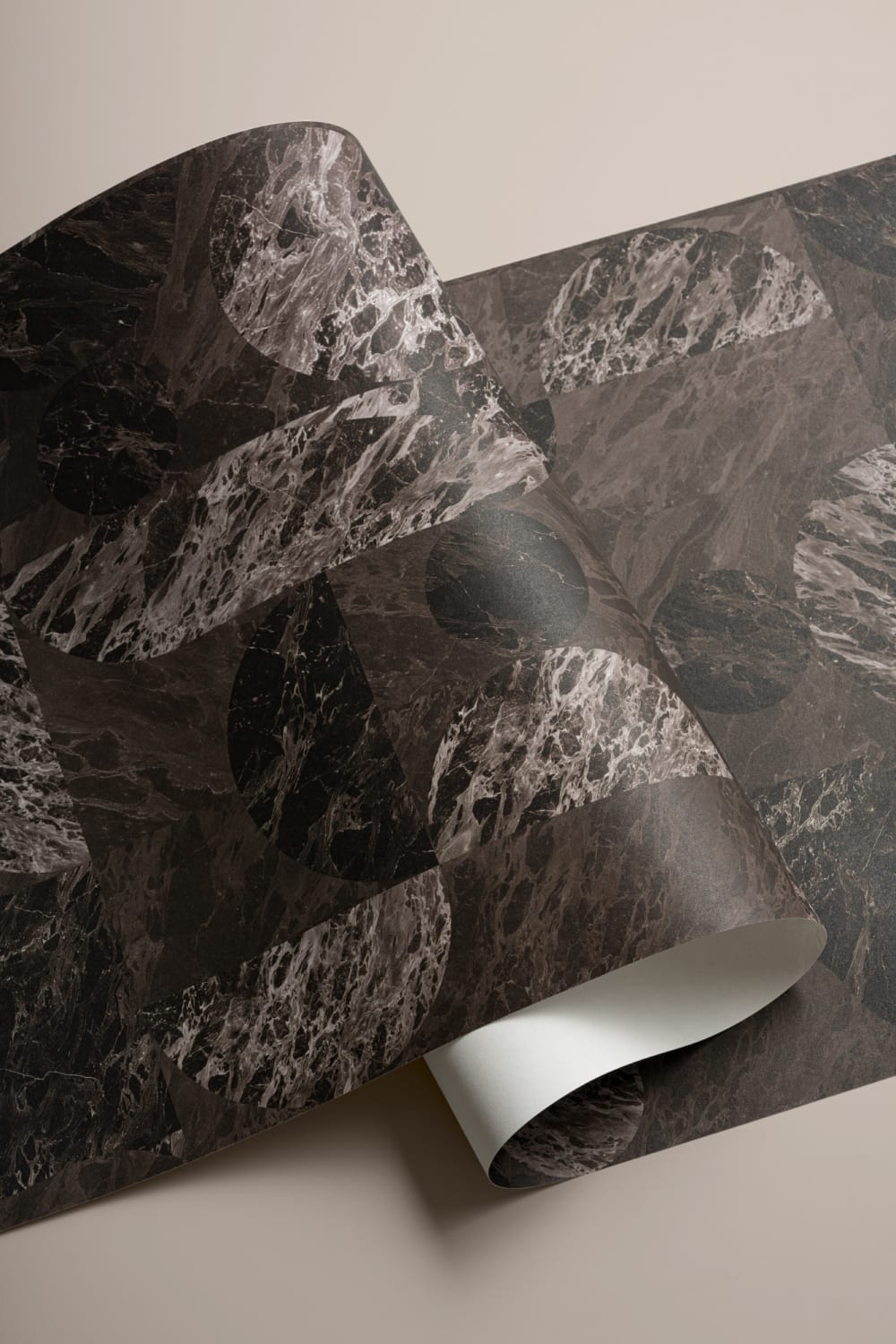 Brown Modern Geometric Marble Shapes Wallpaper