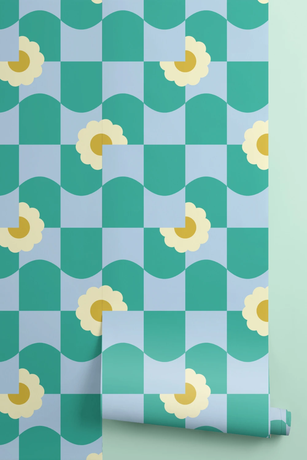 Elizabeth Olwen Petal Pop Green Wallpaper