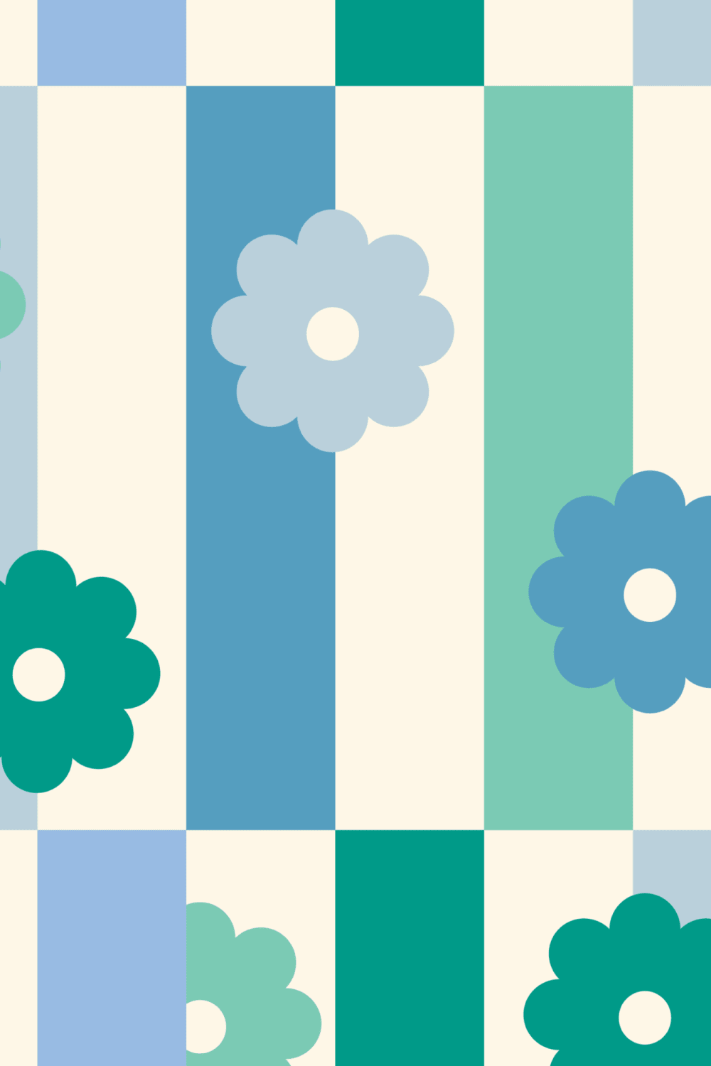 Elizabeth Olwen Flower Shift Blue Mural-tapeter