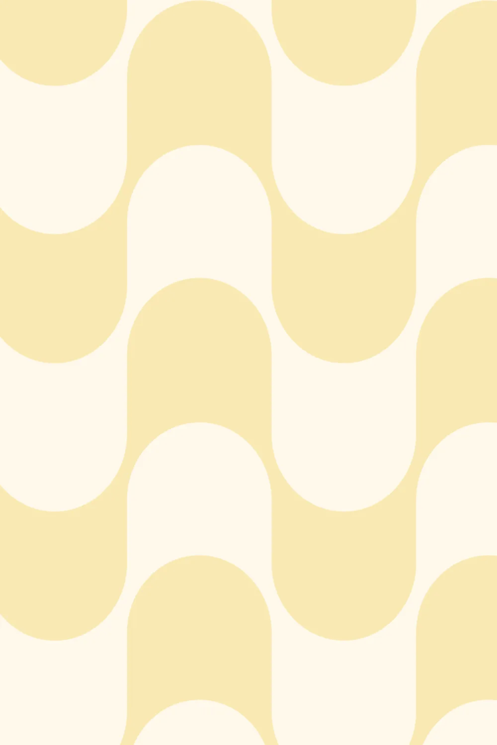 Yellow Retro Wavy Striped Wallpaper
