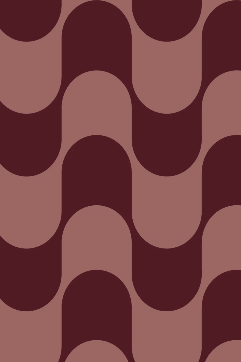 Papel pintado de rayas onduladas retro burdeos