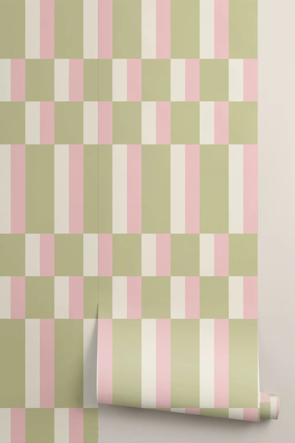 Verde și roz Modern Geometric Bauhaus Wallpaper