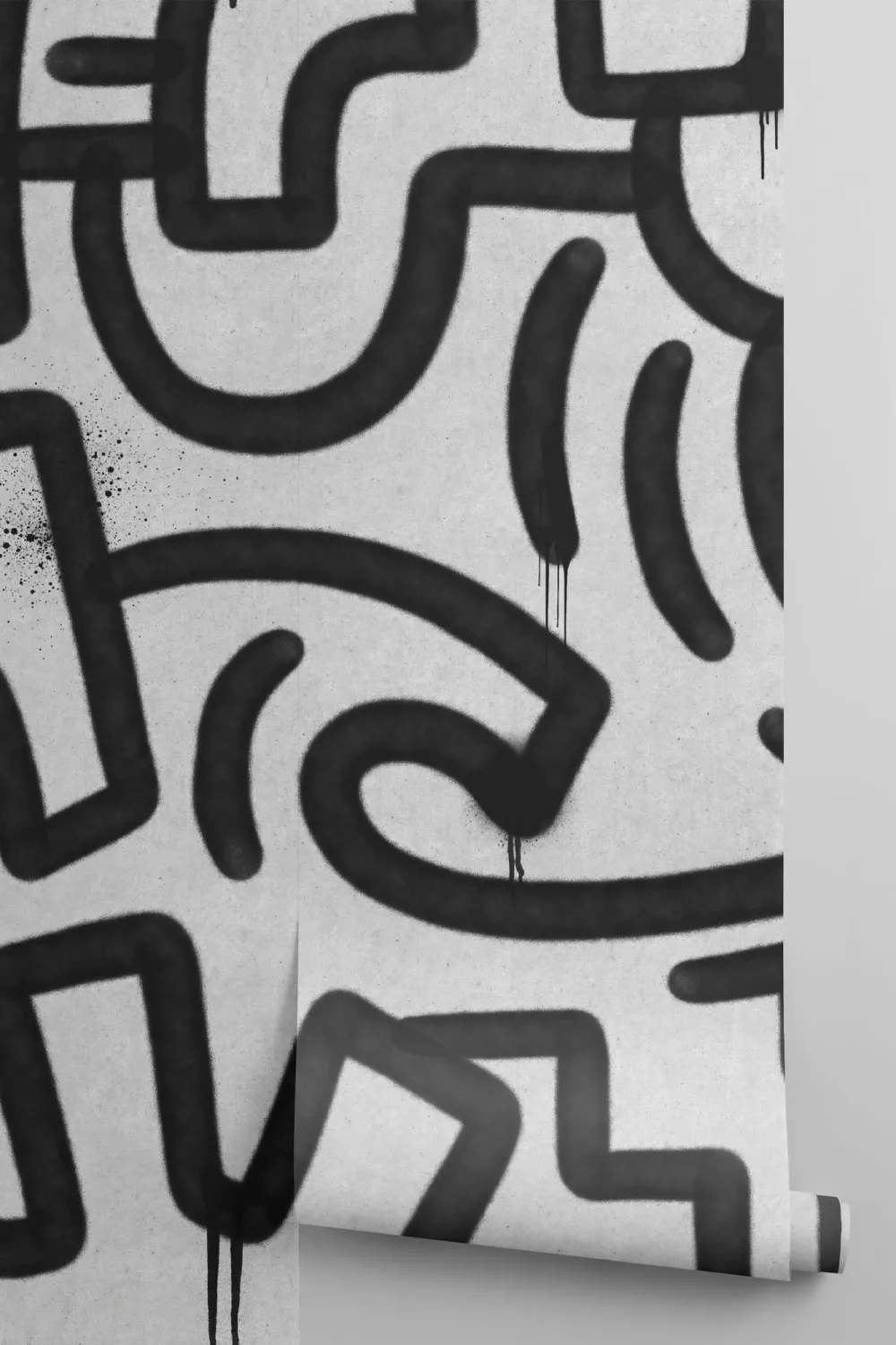 Zwart & Grijs Graffiti Beton Effect Behang Muurschildering