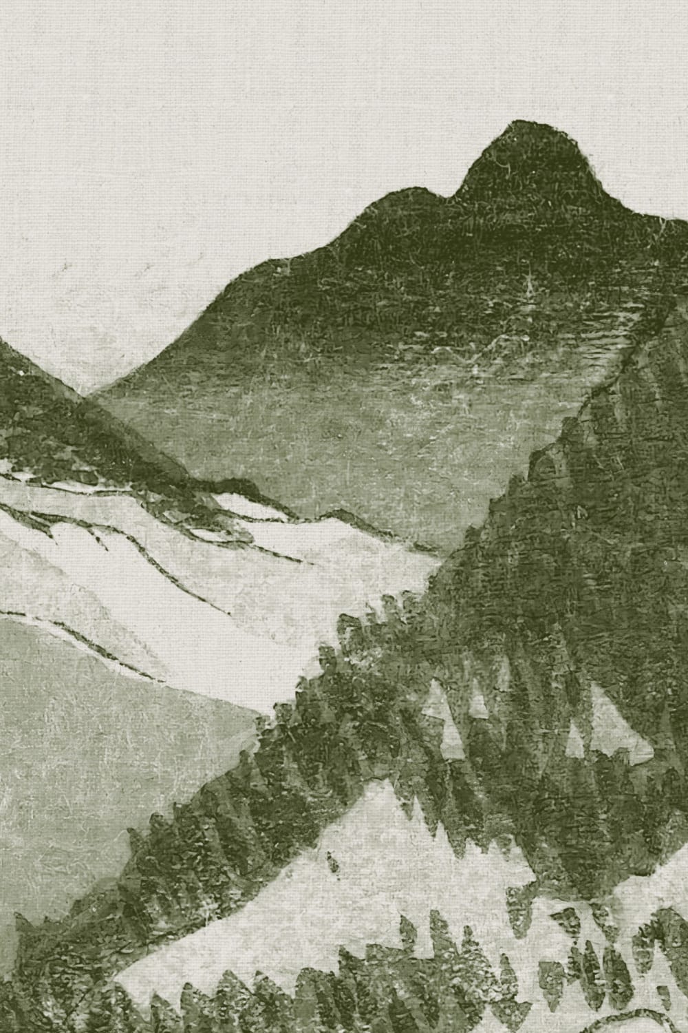 Grønt japansk fjellandskap fototapet av kunst