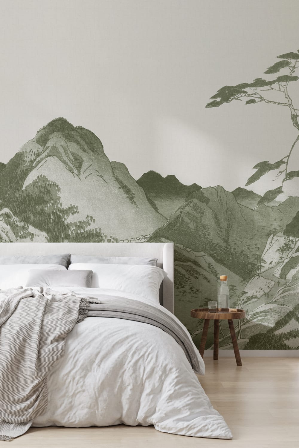 Grønt japansk fjellandskap fototapet av kunst