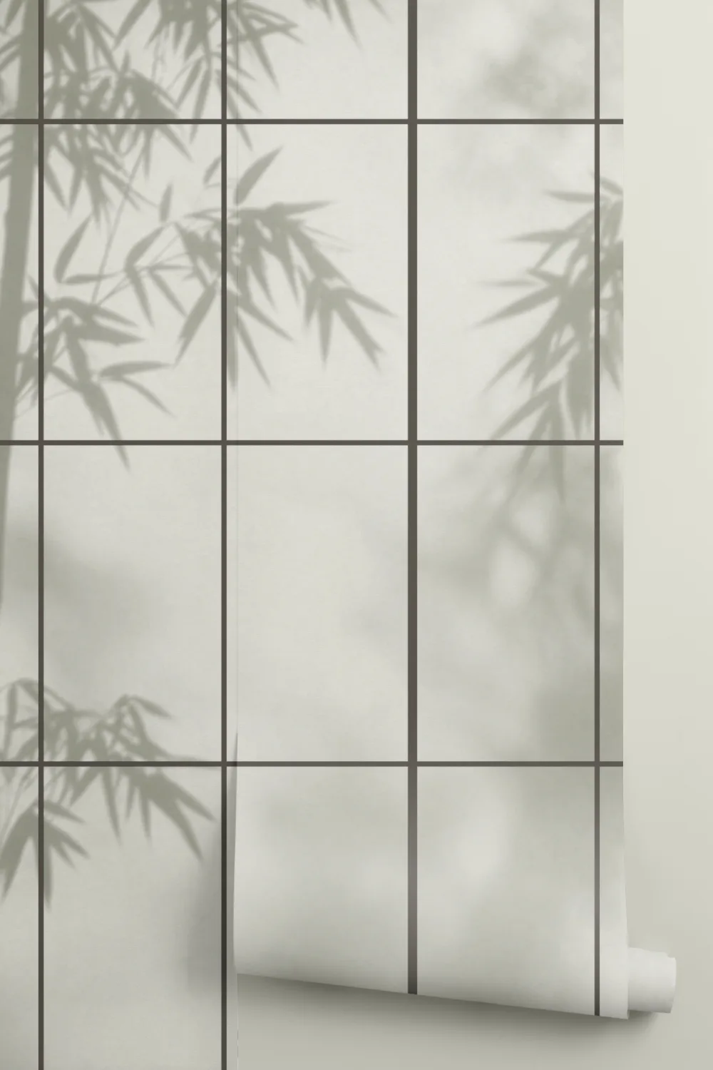 Green Bamboo Shoji Wall Mural For Serene Ambiance