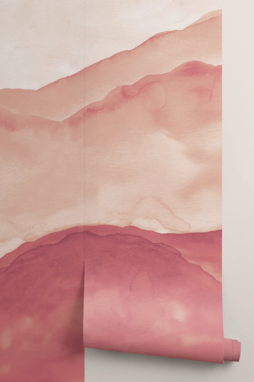 Oranje Peaceful Mountainscape Behang Muurschildering