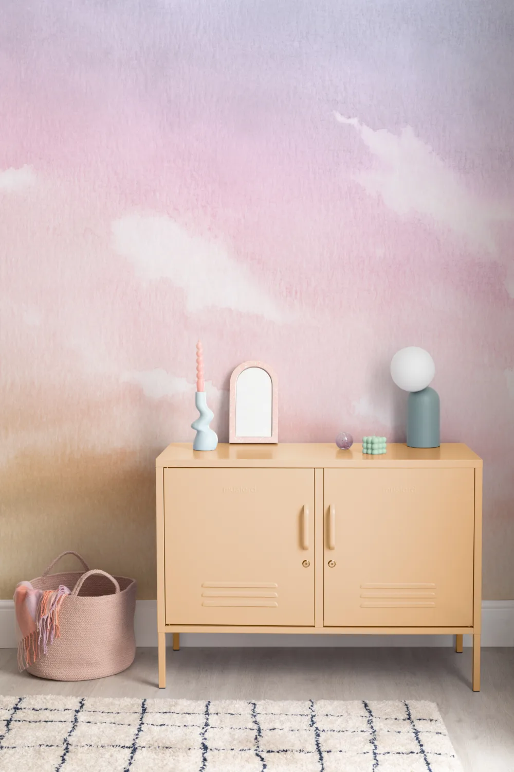Lys pastel akvarel sky & himmel tapet vægmaleri