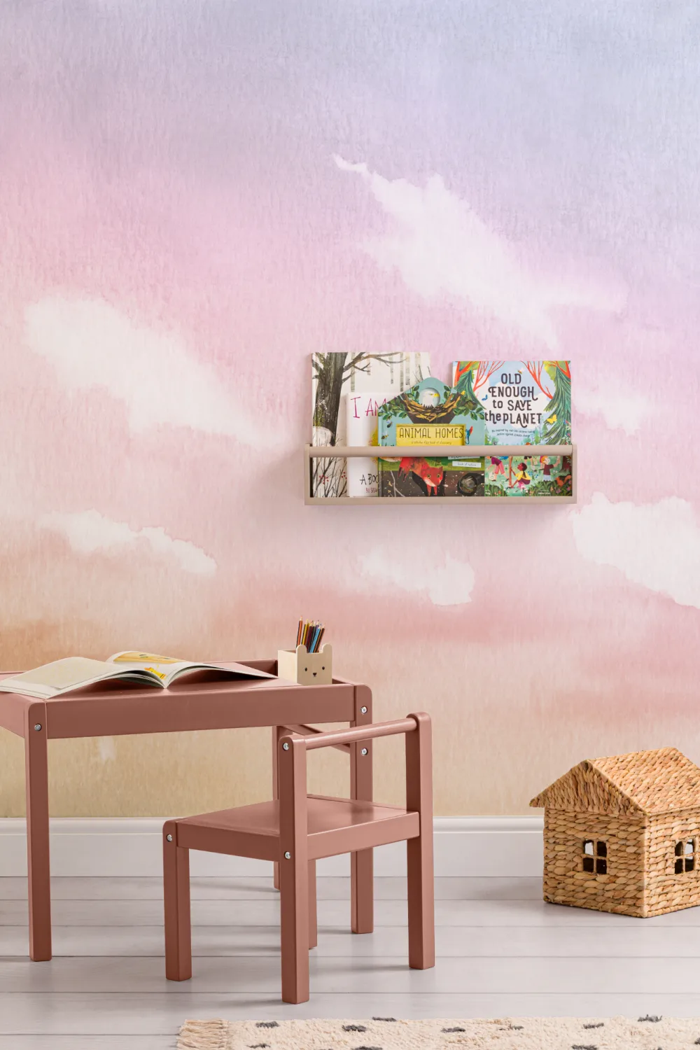 Lys pastel akvarel sky & himmel tapet vægmaleri