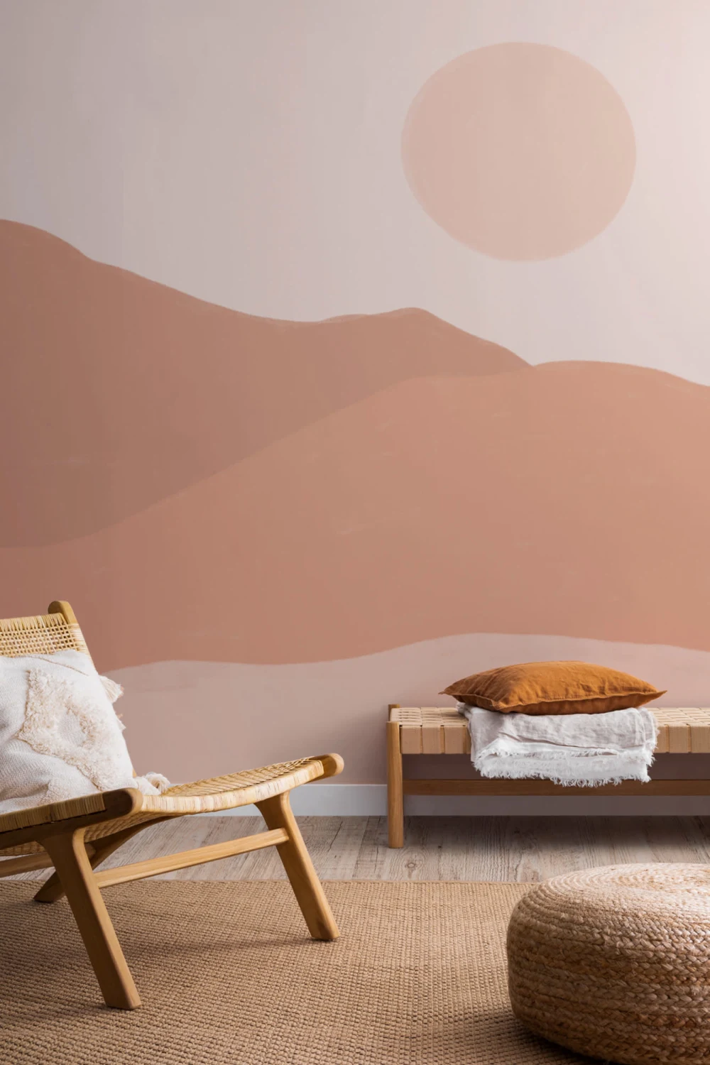 Tone de pământ pictat peisaj deșert Wallpaper Mural