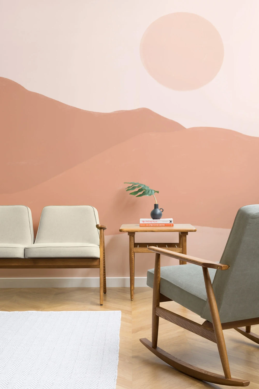 Tone de pământ pictat peisaj deșert Wallpaper Mural