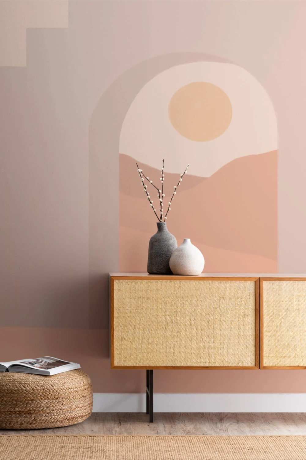 Neutral Architecture & Desert Landscape Wallpaper Mural