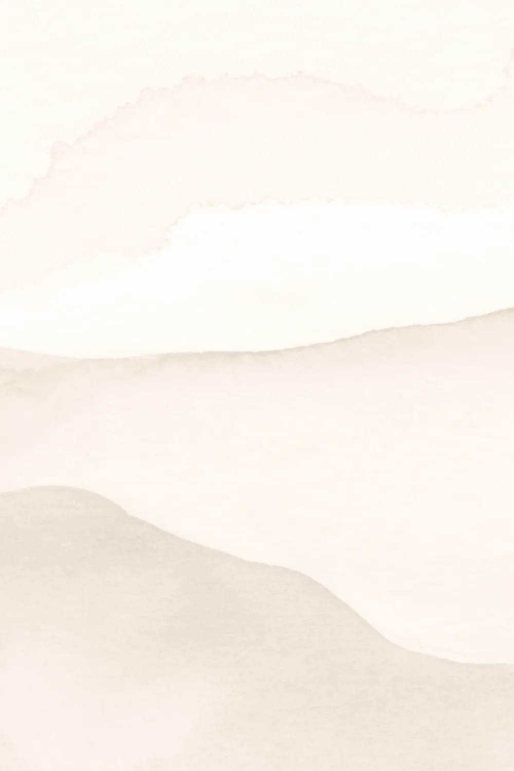 Papier Peint Panoramique Montagnes à l’Aquarelle Beige