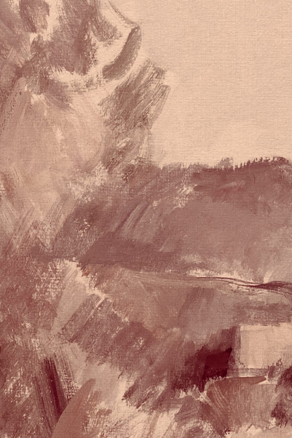 Autumn Landscape Wall Mural in Soft Dusk Tones