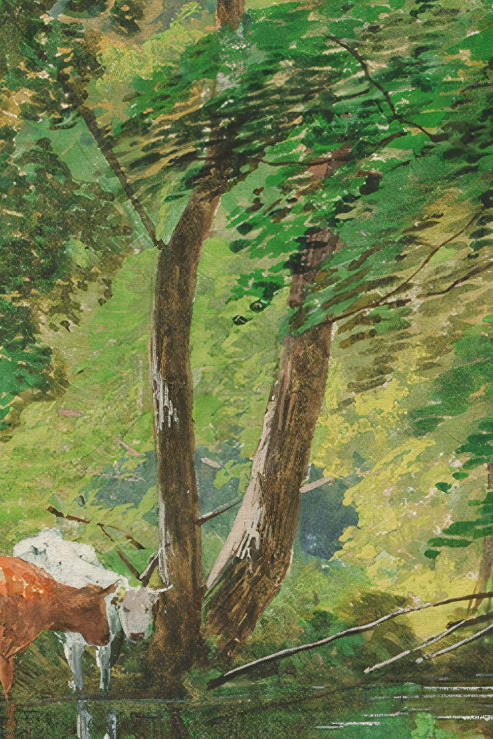 Mural das árvores sobre o rio