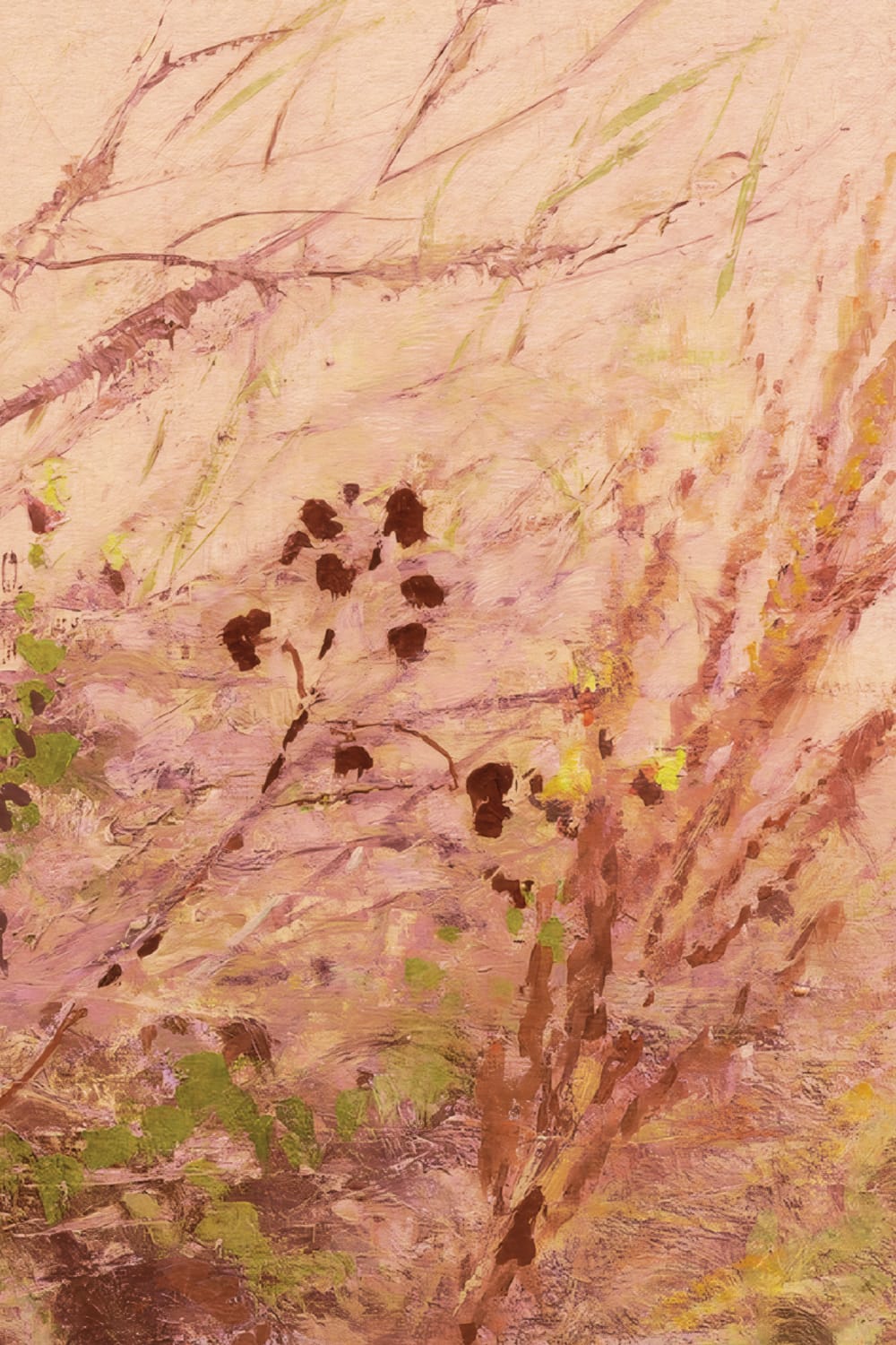 Carta da parati Riverbank Grassland in Sunset Glow (Luce del tramonto)