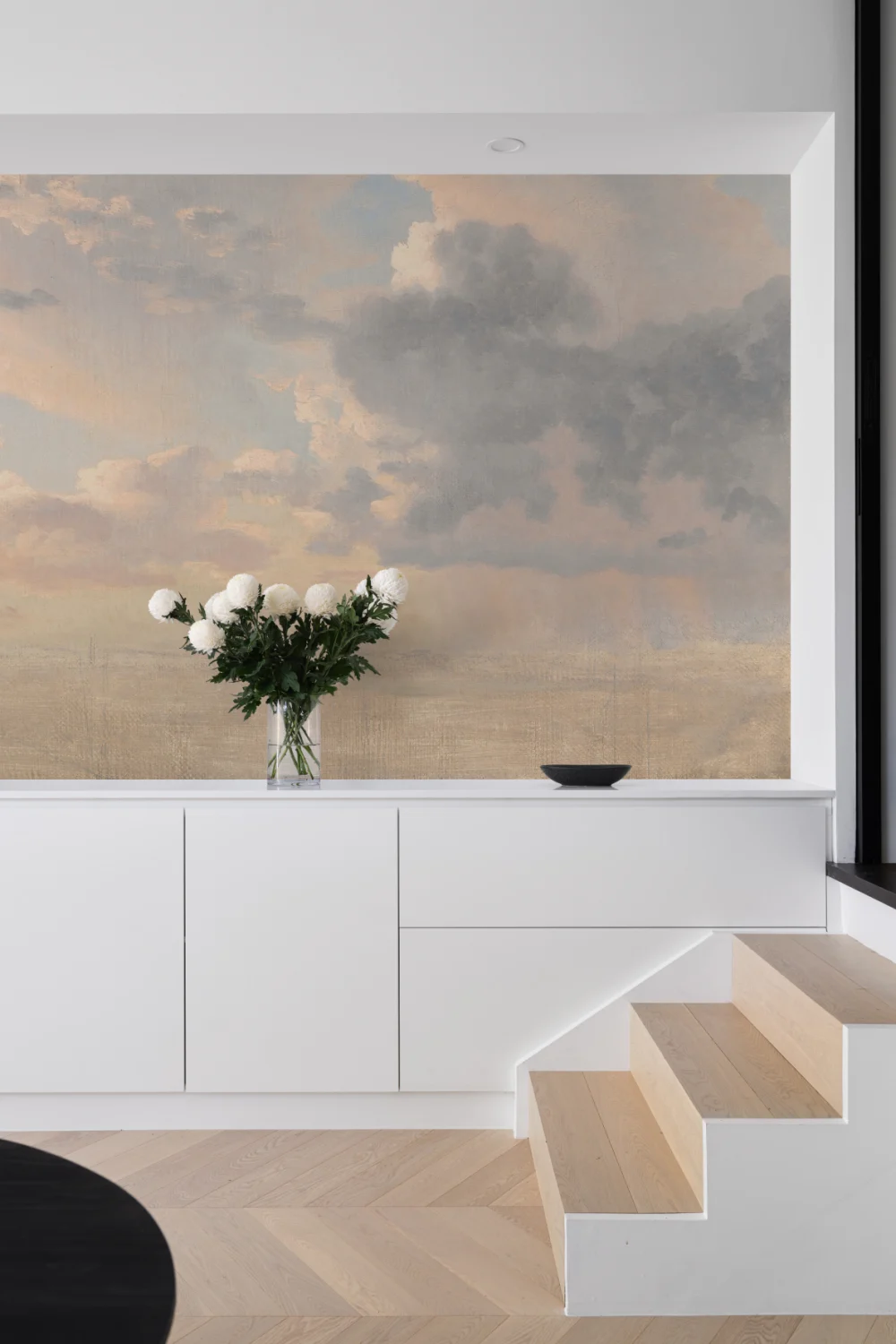 Study of Clouds Over the Sound Wall Mural in Classic Tones