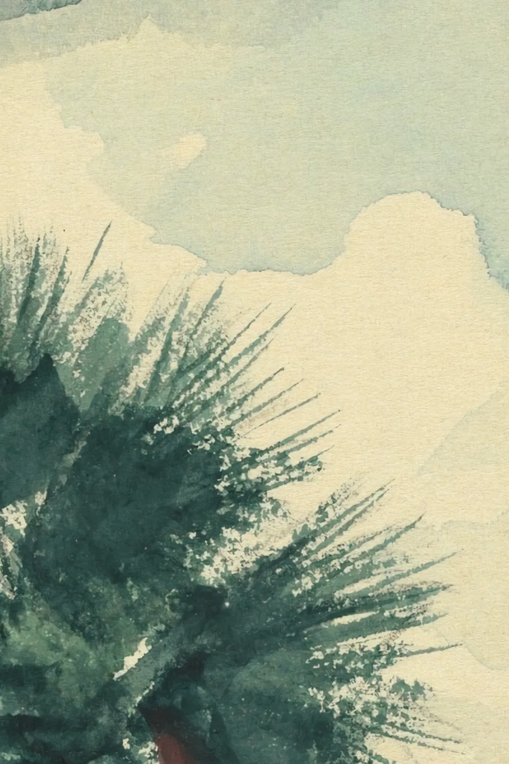 Chusan Classic Acuarela Palm Mural de Winslow Homer