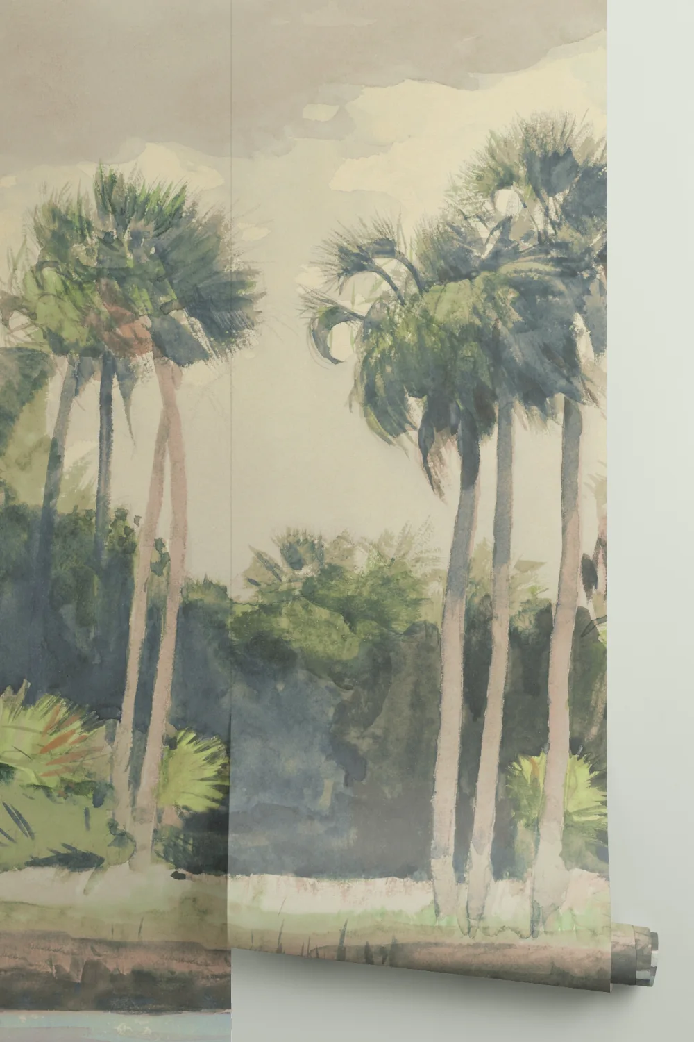 Chusan Pastell akvarell Palm Mural-tapeter av Winslow Homer