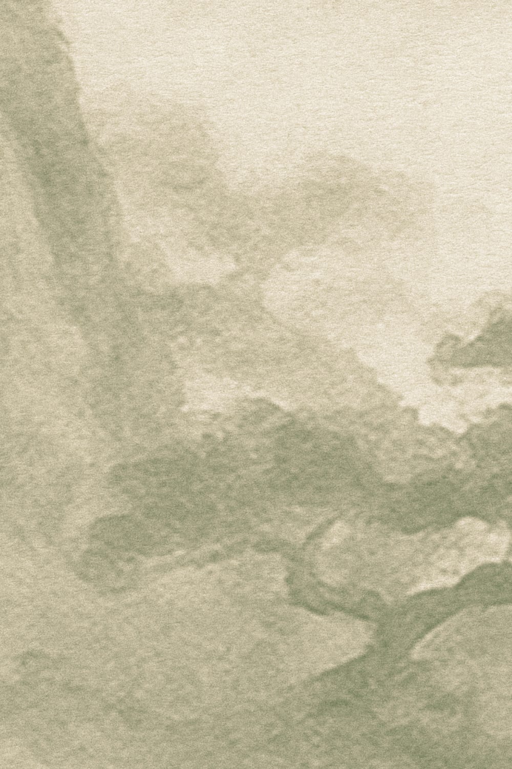 Groen sereen landschap aquarel natuur muurschildering