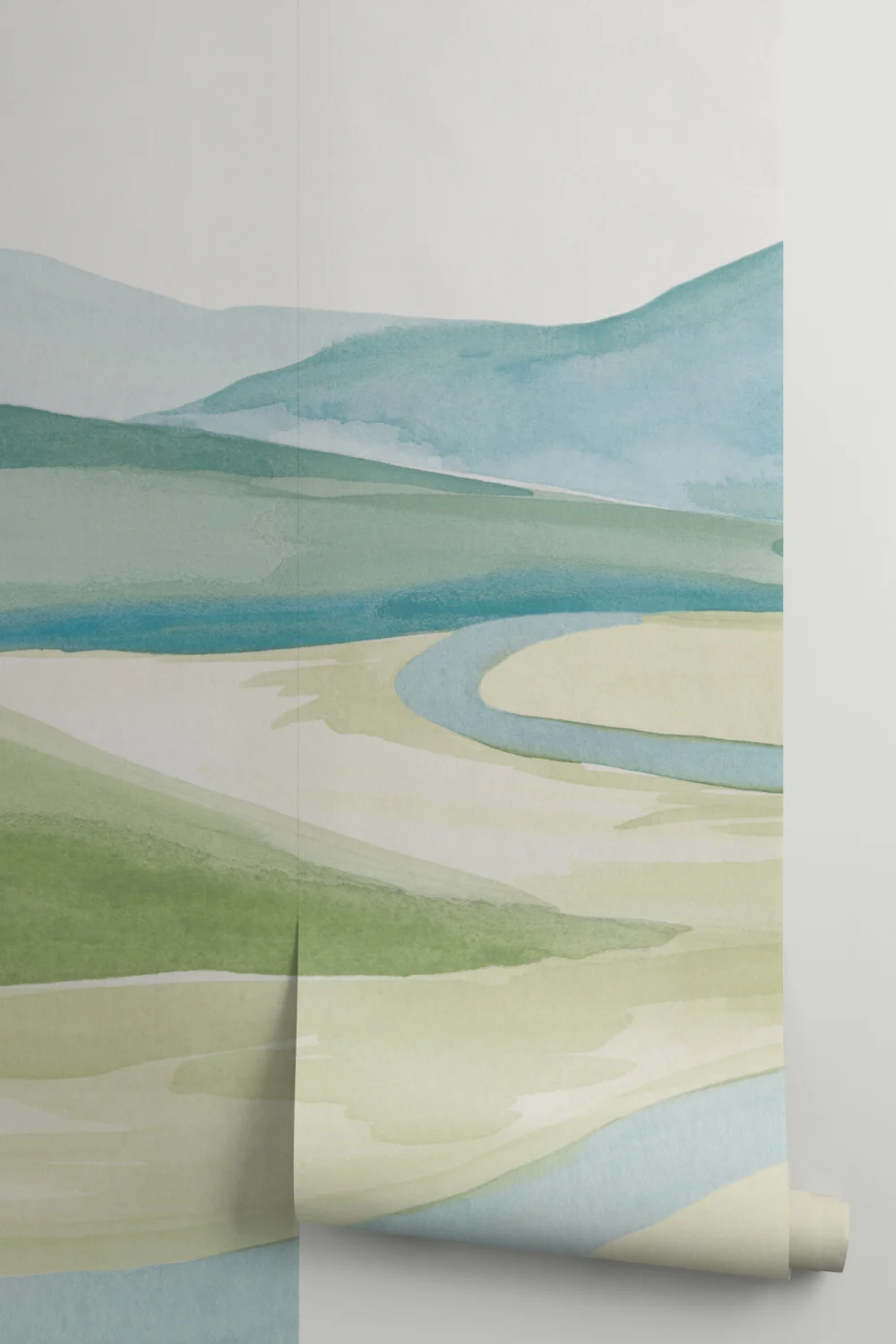 Aquarel Vallei Landschap Muurschildering