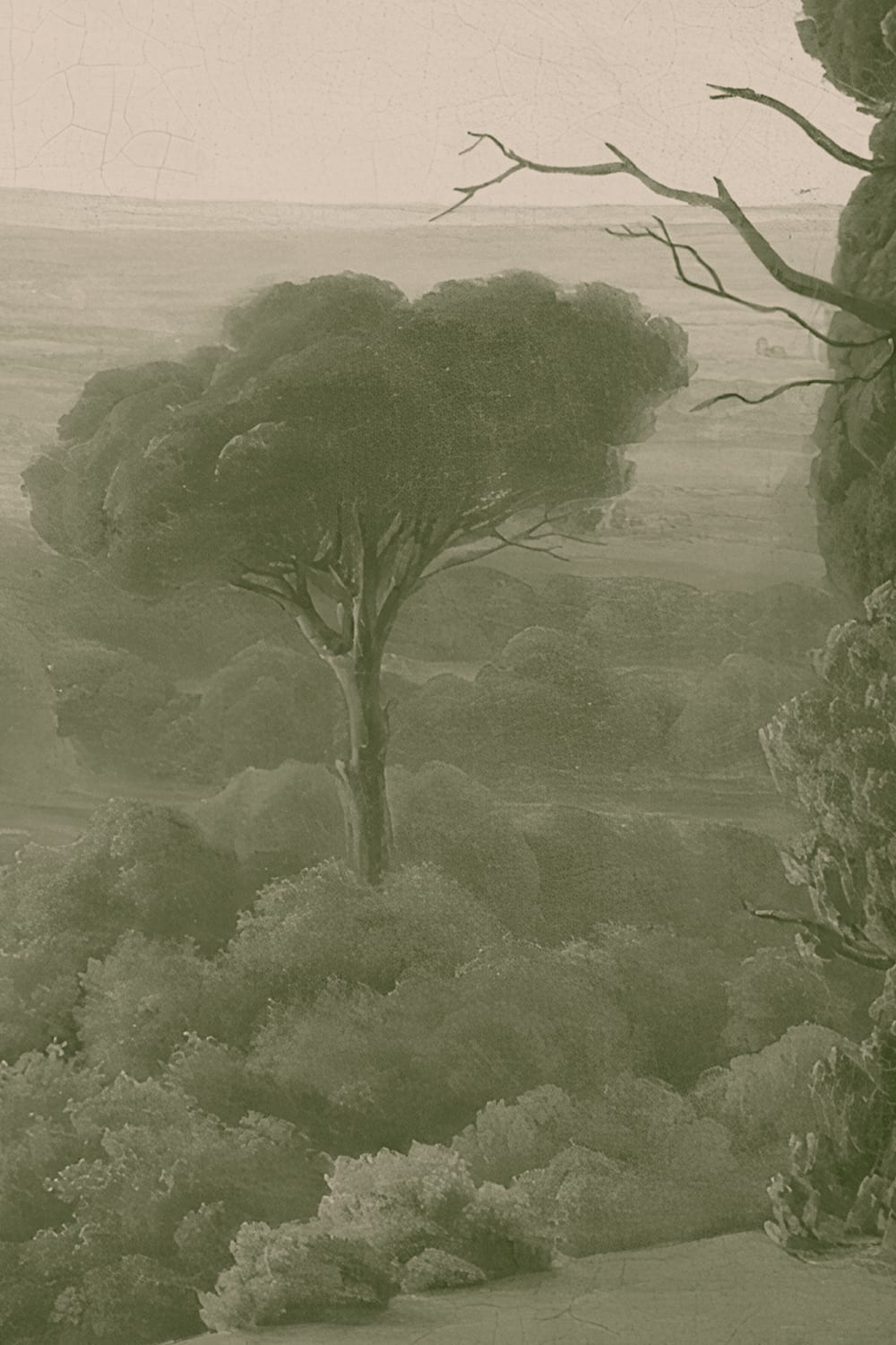 Green Tivoli Forest Landscape Painting Mural