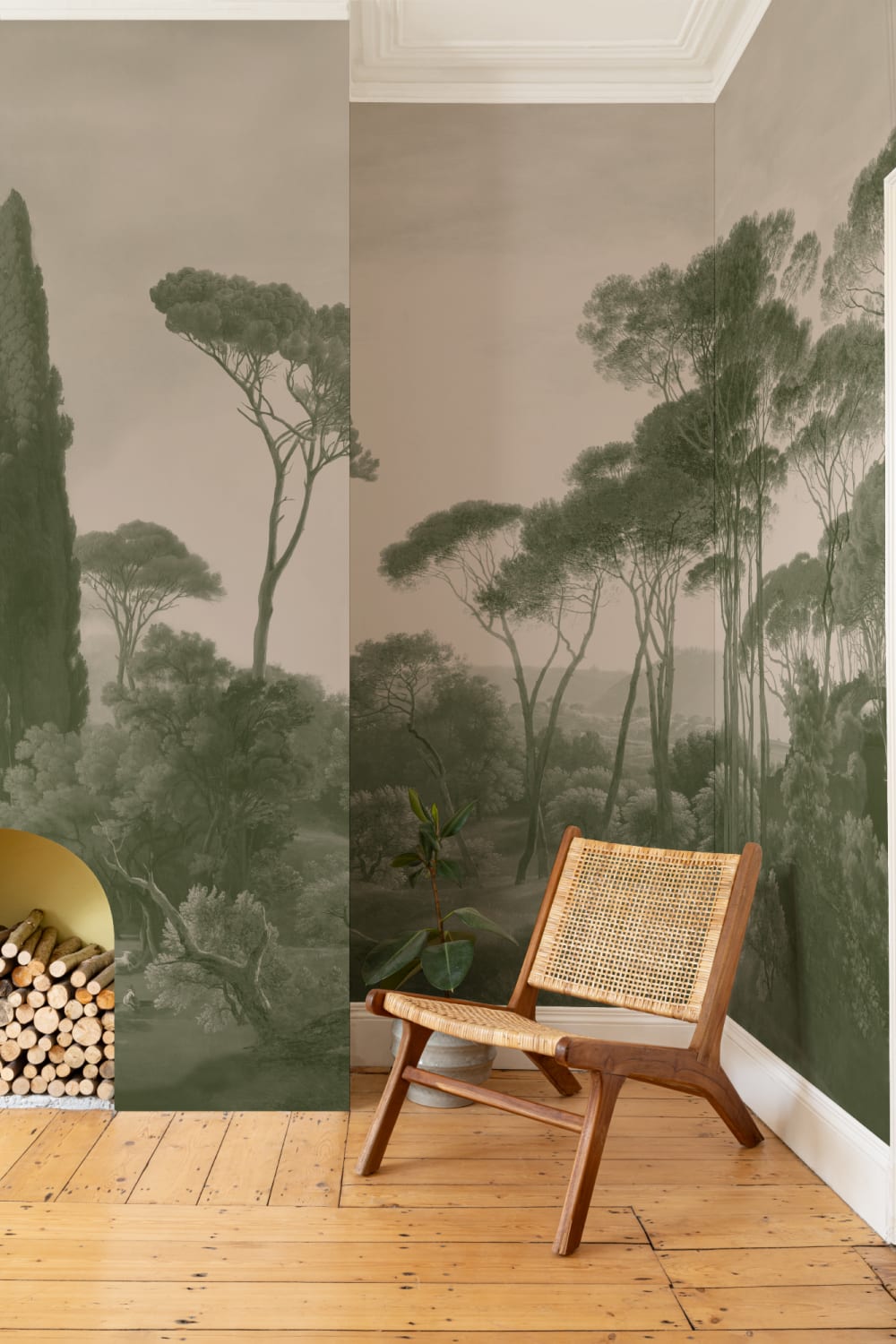 Green Tivoli Forest Landscape Painting Mural