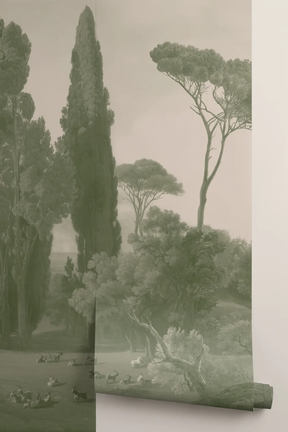 Green Tivoli Forest Landscape Painting Mural
