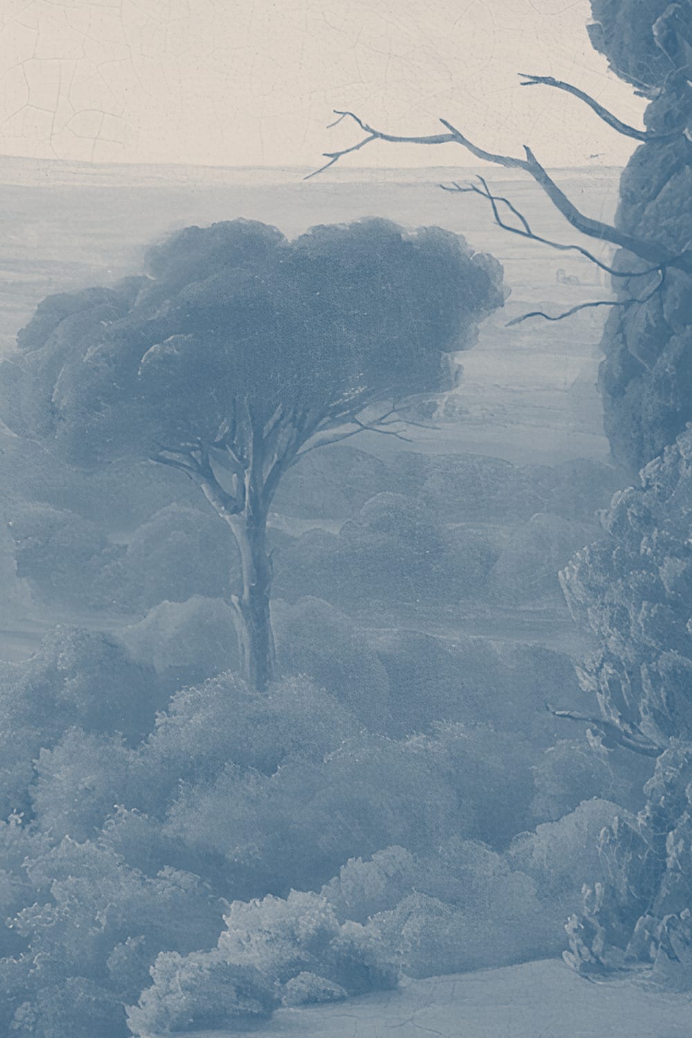 Blu Tivoli foresta paesaggio pittura carta da parati