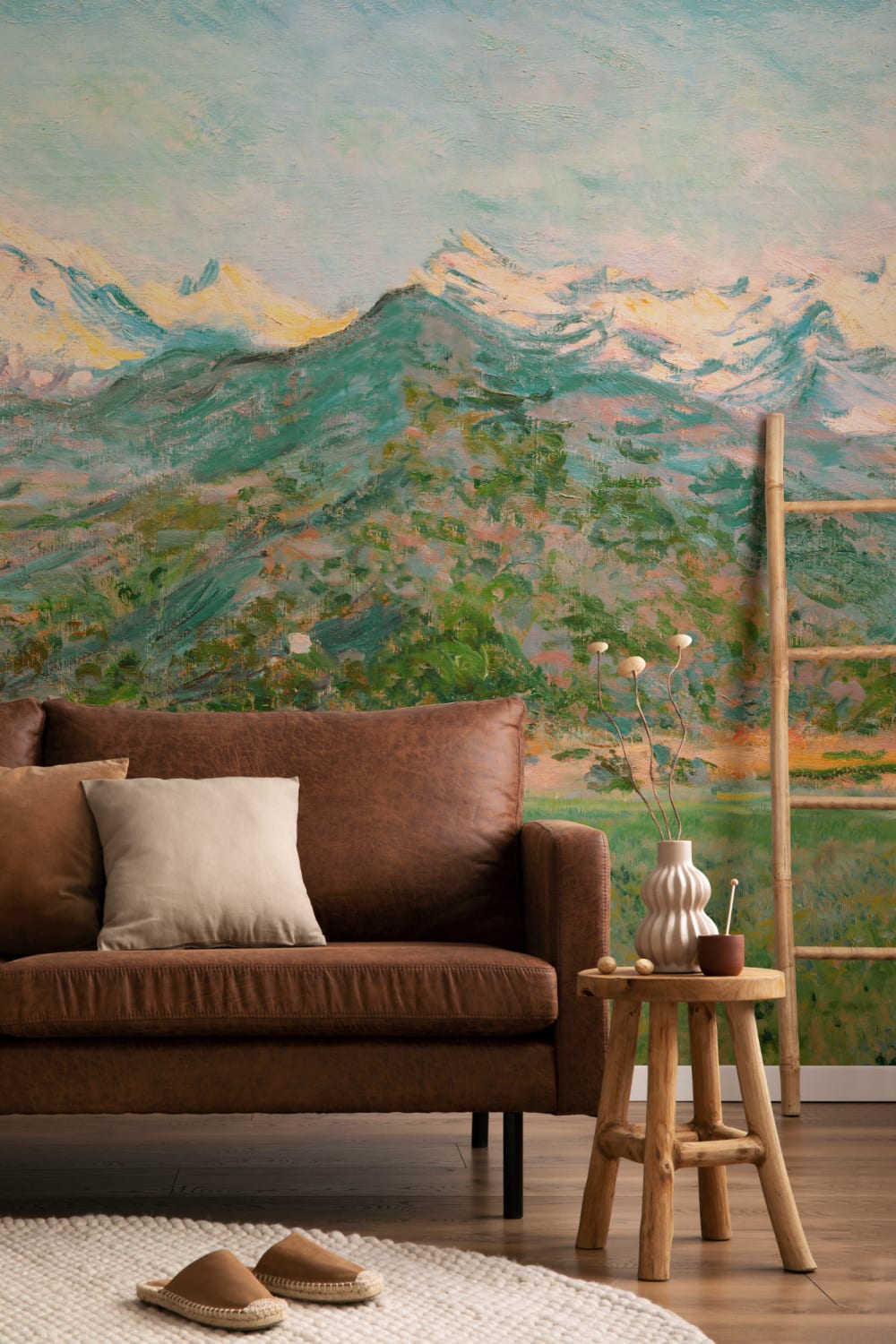 Green Matisse Meadow Painting Mural