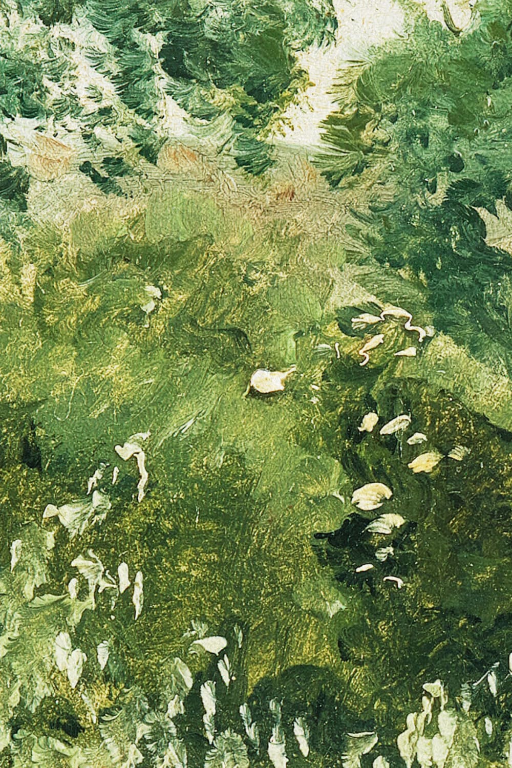 Green Summer Meadow Oil Painting Mural