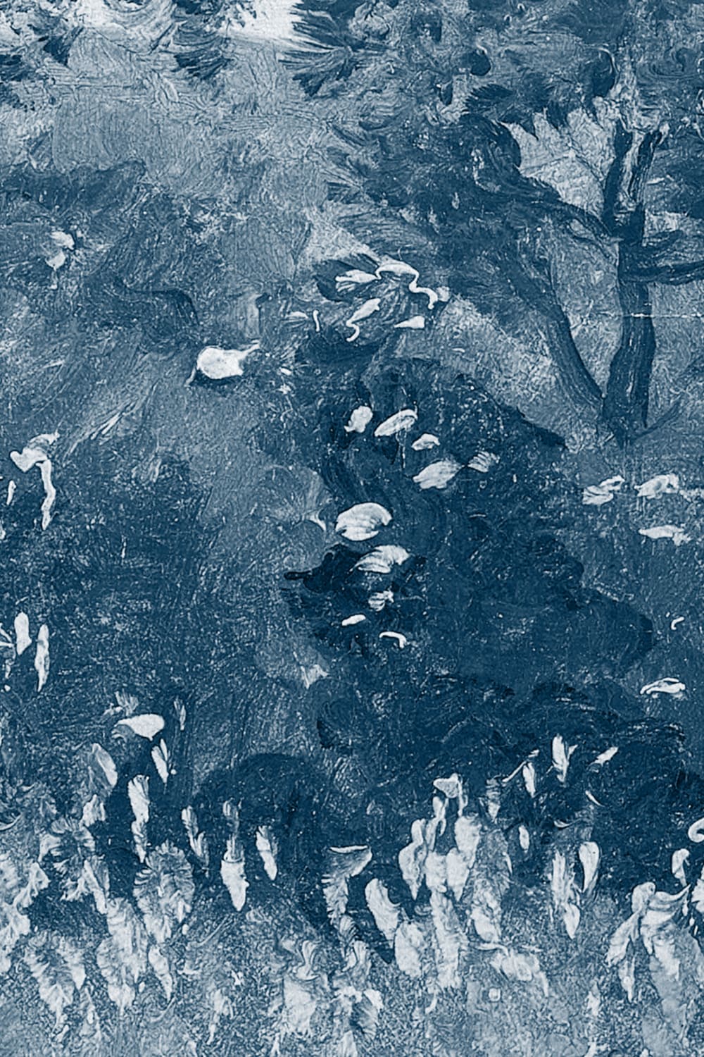 Blue Summer Meadow Oil Painting Mural