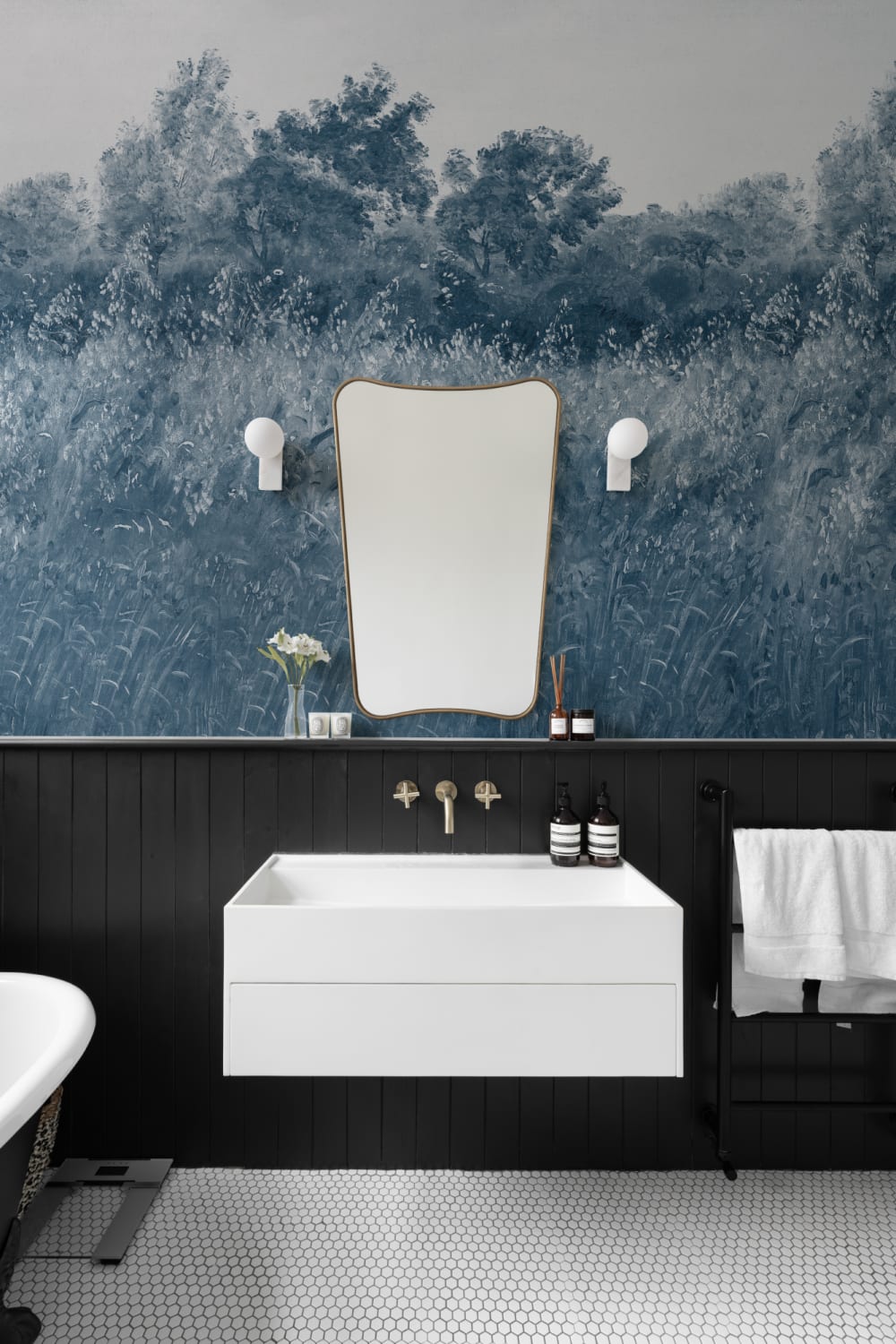 Blue Summer Meadow Oil Painting Mural