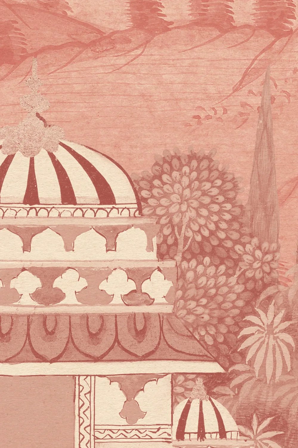 Pink Temple Valley Landscape Mural