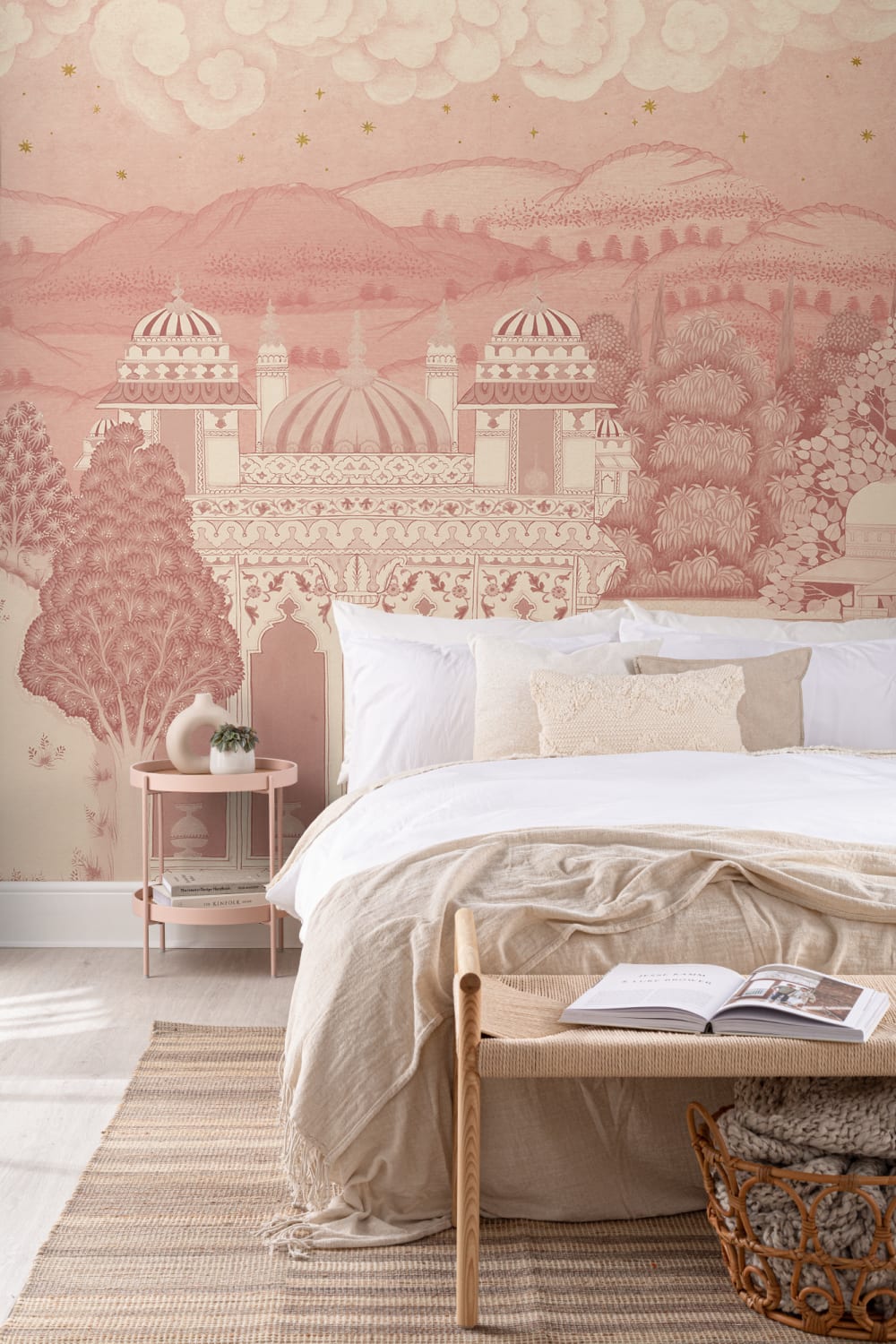Pink Temple Valley Landscape Mural