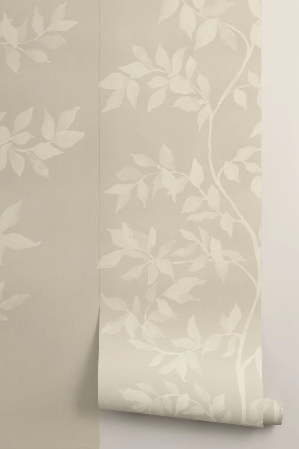 Beige Botanical Elegance Wall Mural For Tranquil Spaces