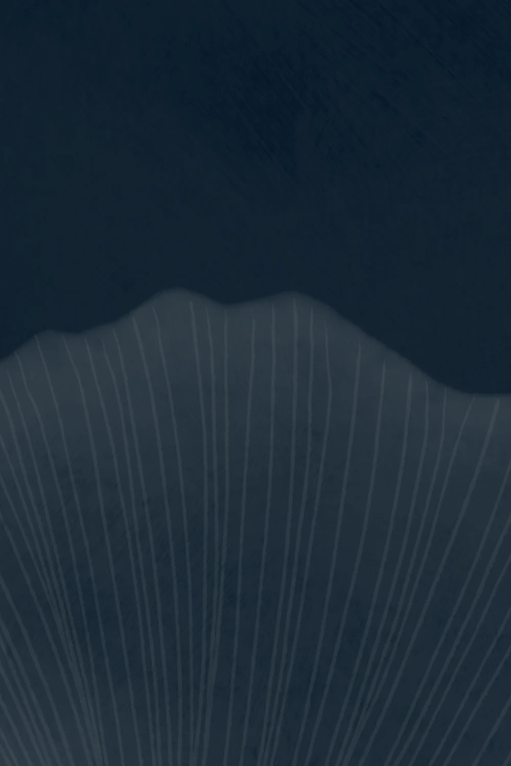 Navy Ginkgo Leaf Mural