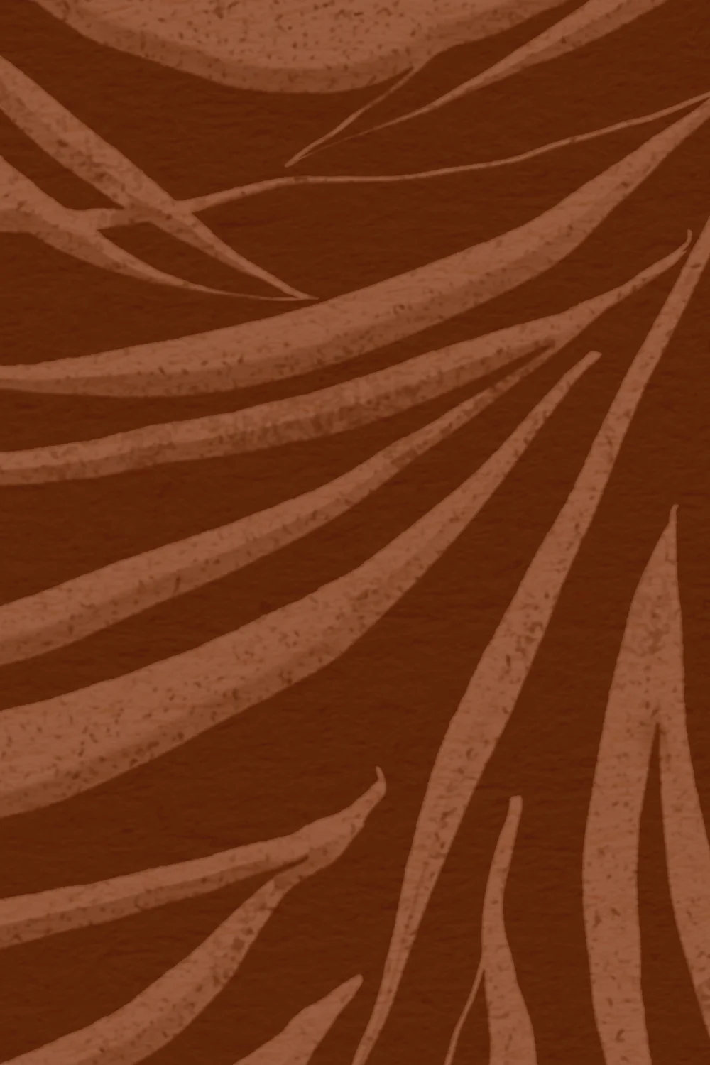 Sombra Dark Textured Palm Leaf Wall Mural in Rich Brown Tones