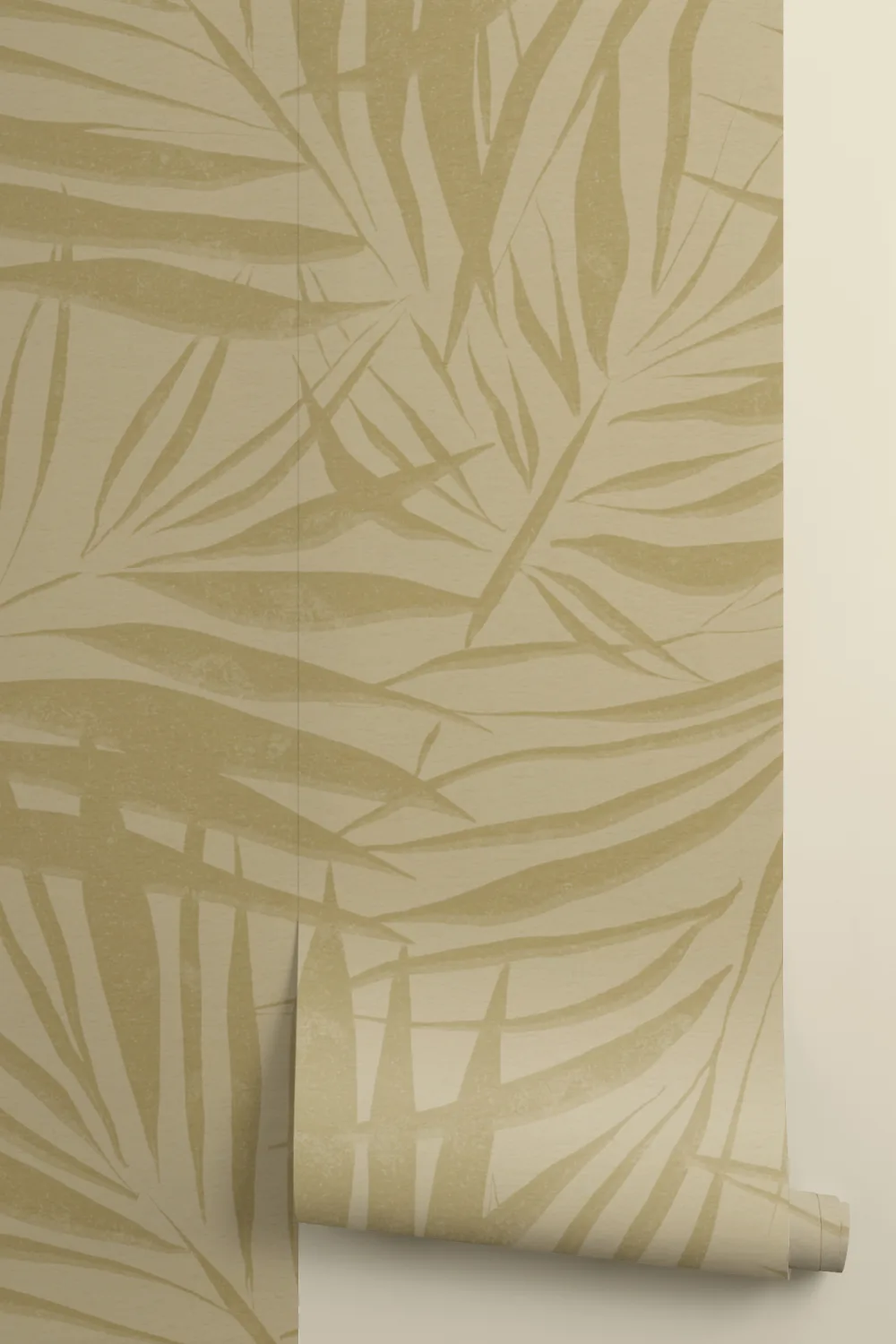 Sombra Green Subtle Palm Leaf Wall Mural with Tropical Texture