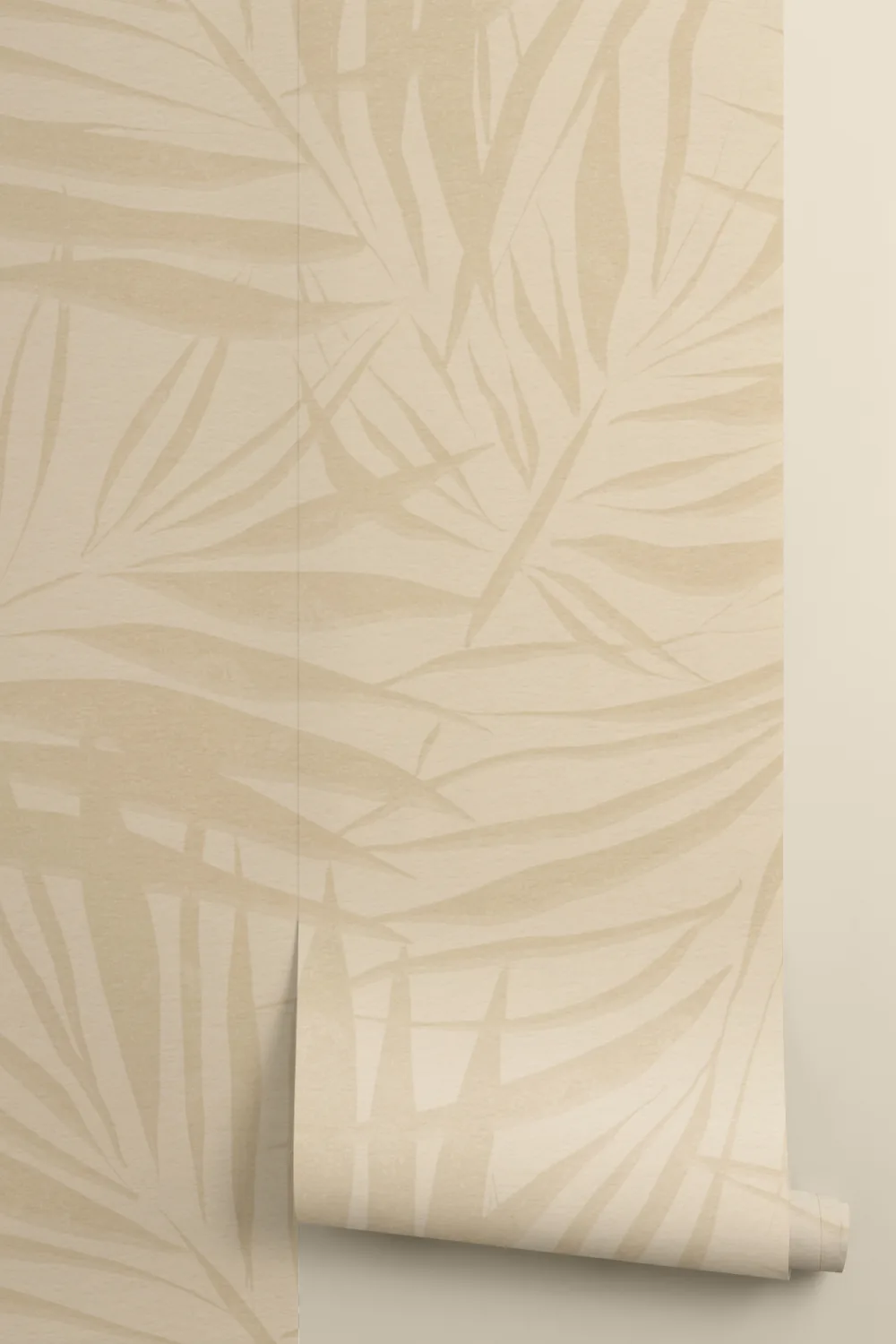 Sombra Light Neutral Palm Leaf Wall Mural with Soft Textured Effect
