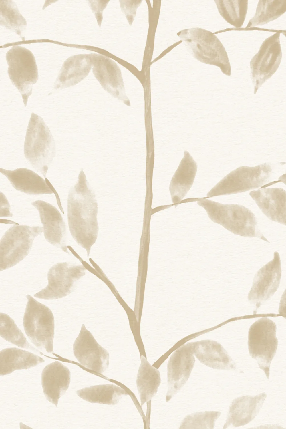 Neutral Leaf Botanical Design Mural For Serene Spaces