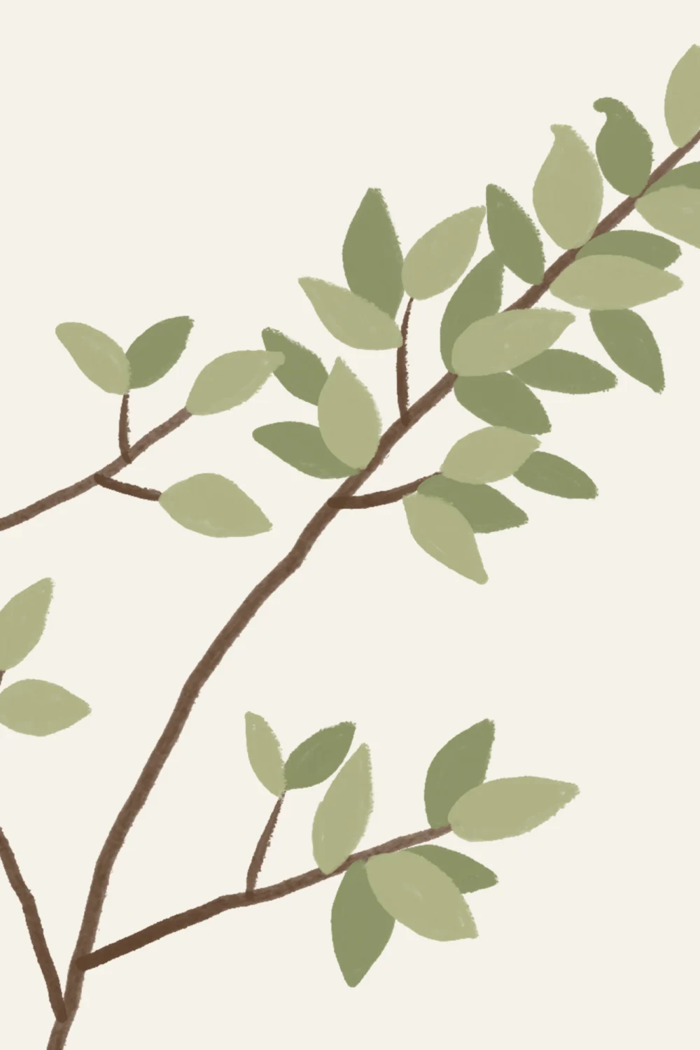 Klassieke groene botanische patroon muurschildering