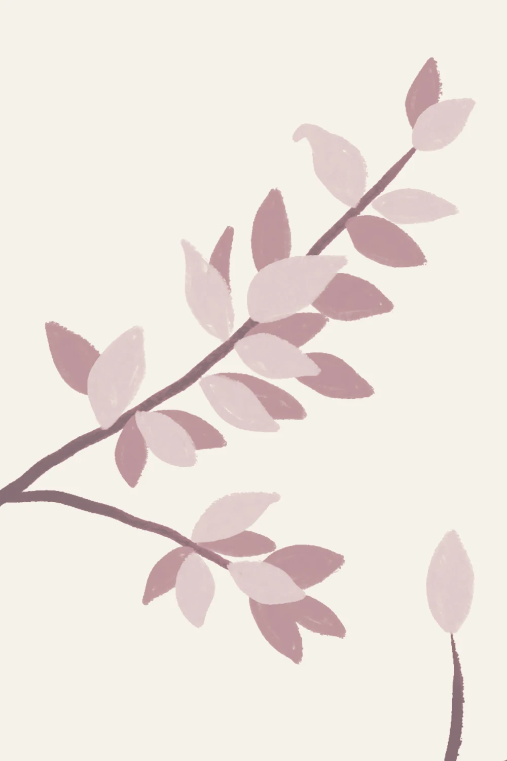 Zachtroze botanische charme muurschildering voor serene ruimtes