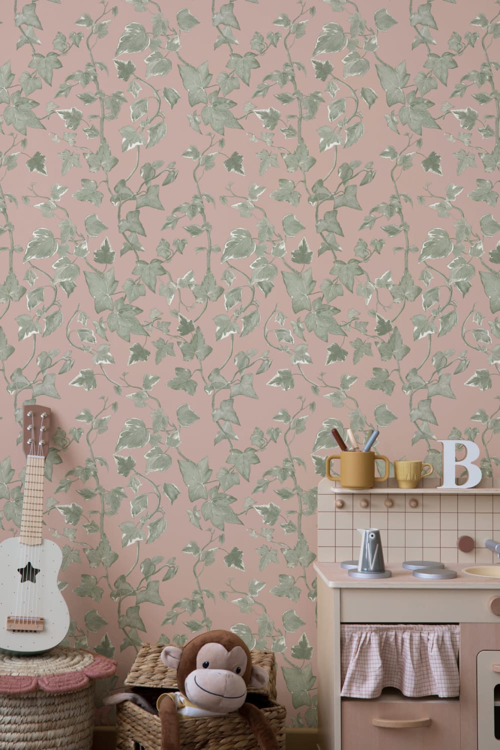 Pink Heritage Ivy Wallpaper