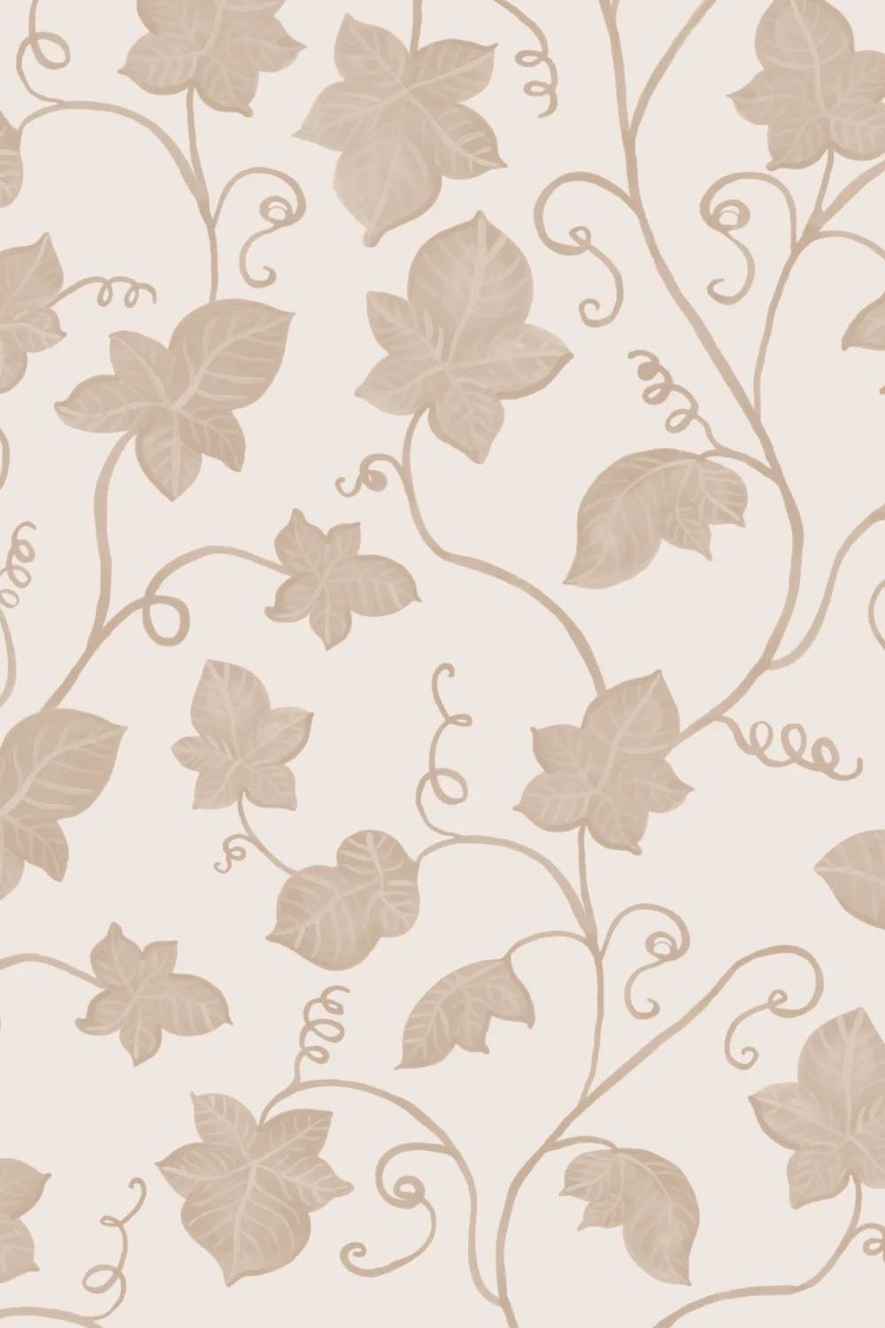 Beige Cute Ivy Wallpaper